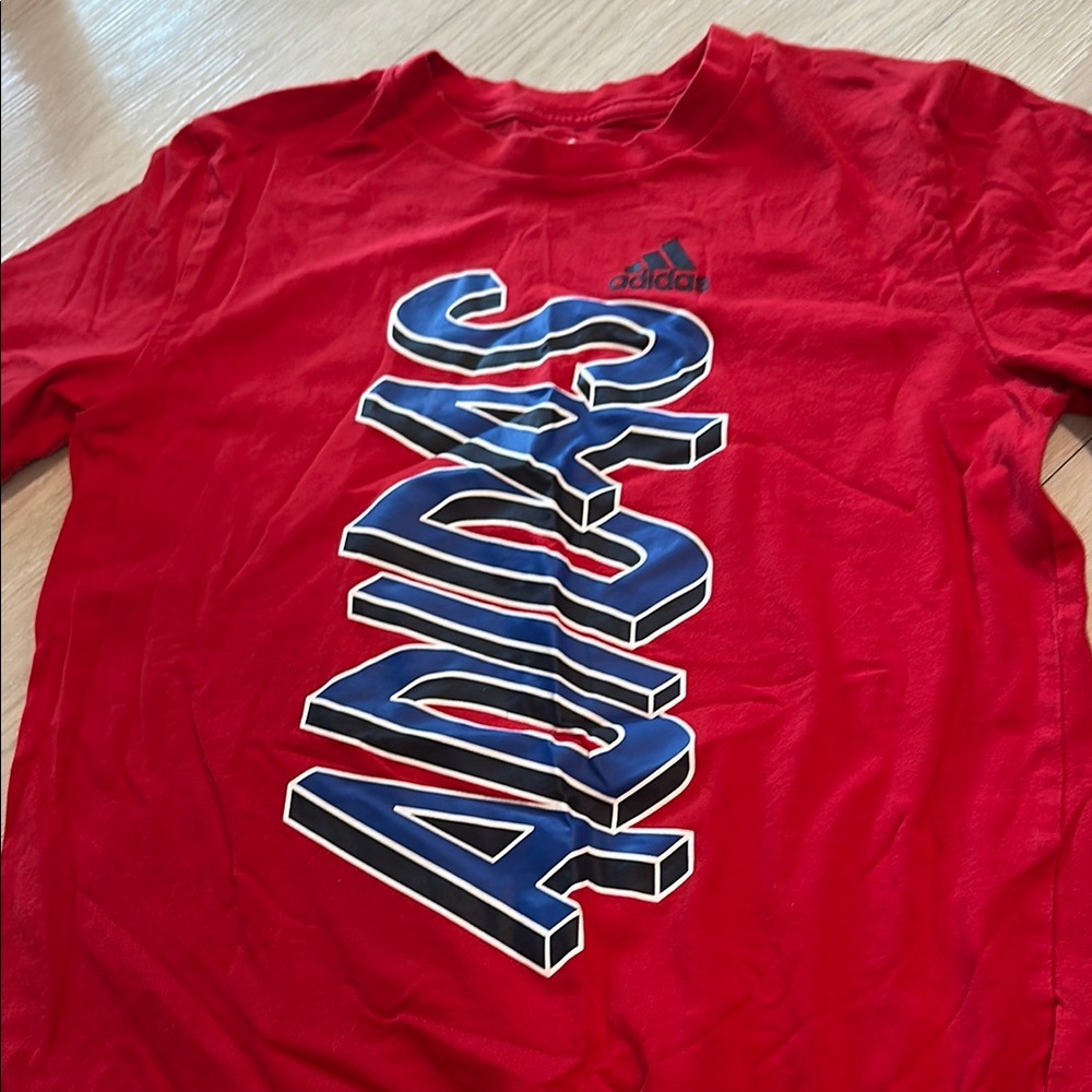 Adidas Red Tee with Bold Logo